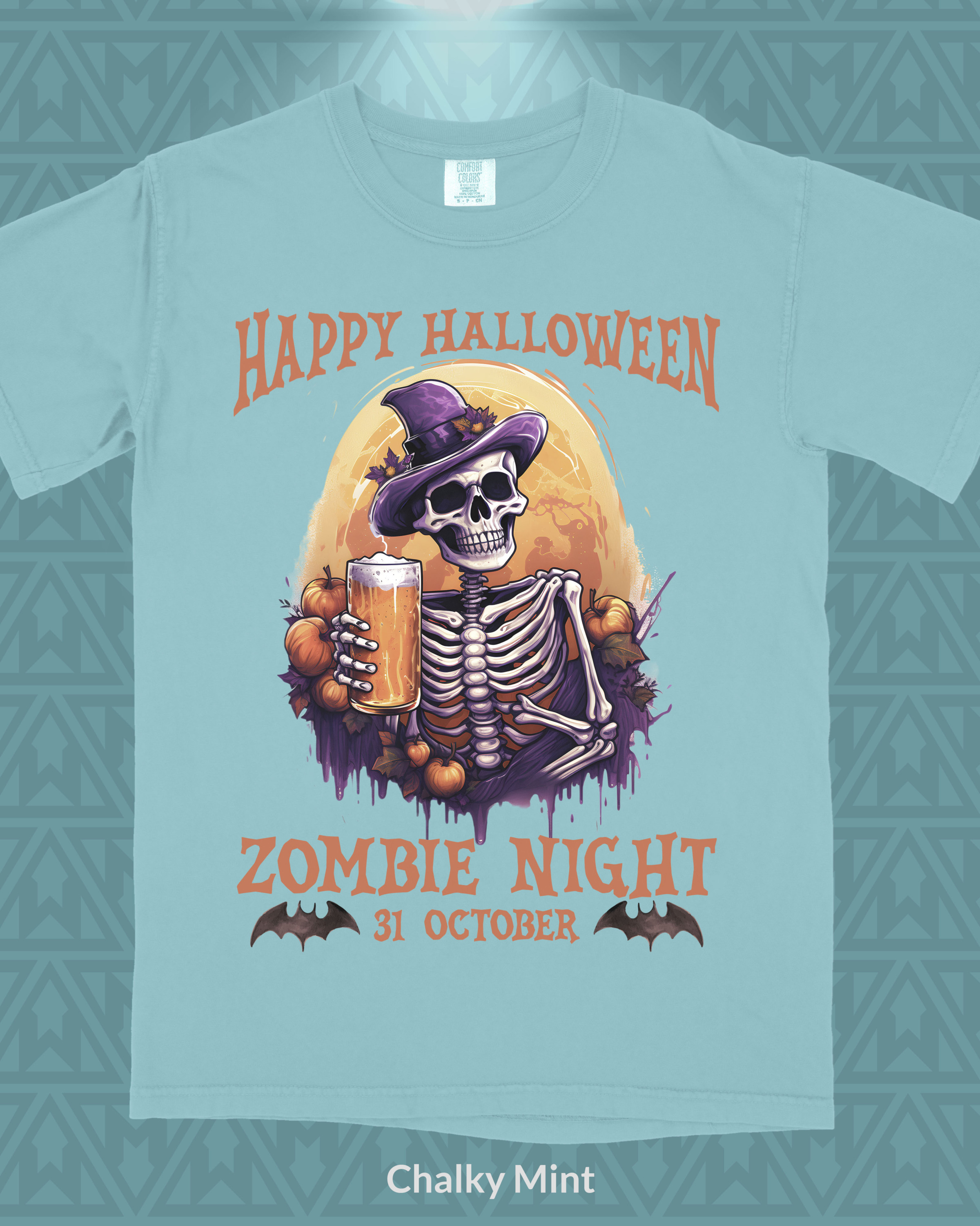 Spooky Skeleton Brew Bash T-Shirt - Image 1