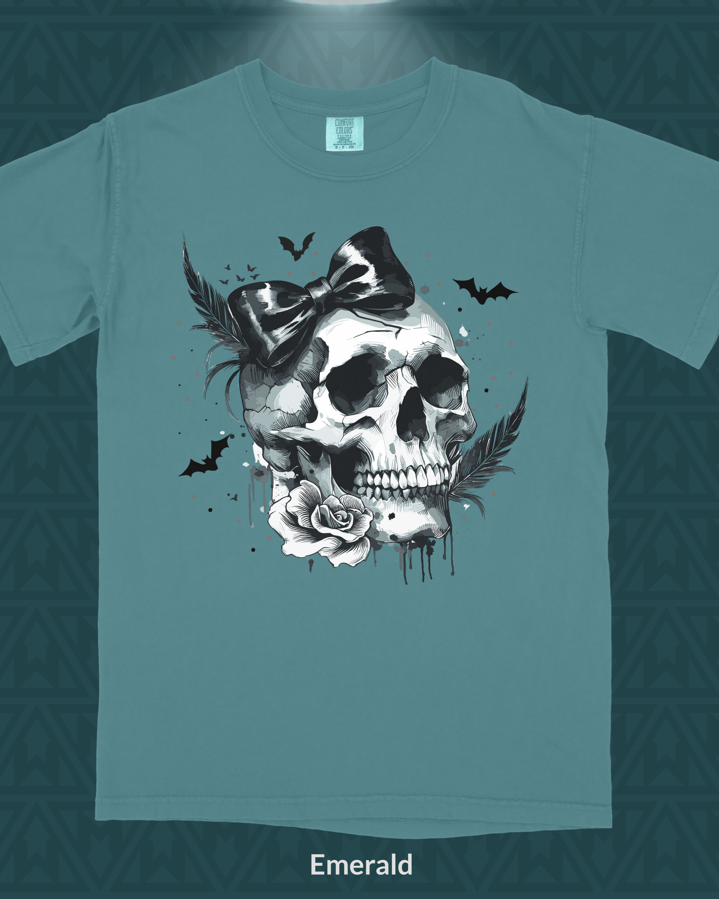 Gothic Elegance Skull Design T-Shirt - Image 1
