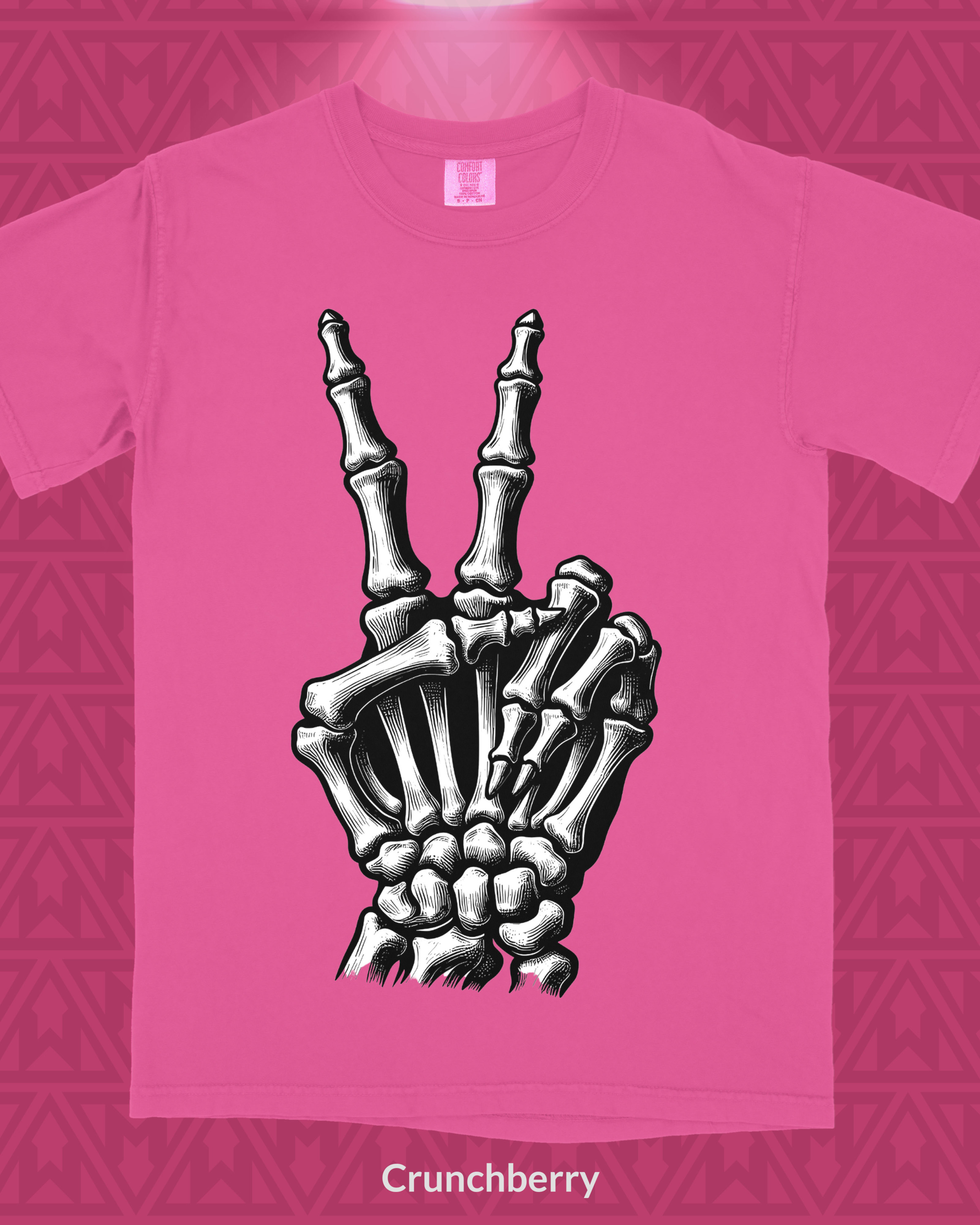Skeletal Peace Sign Vibes T-Shirt - Image 1