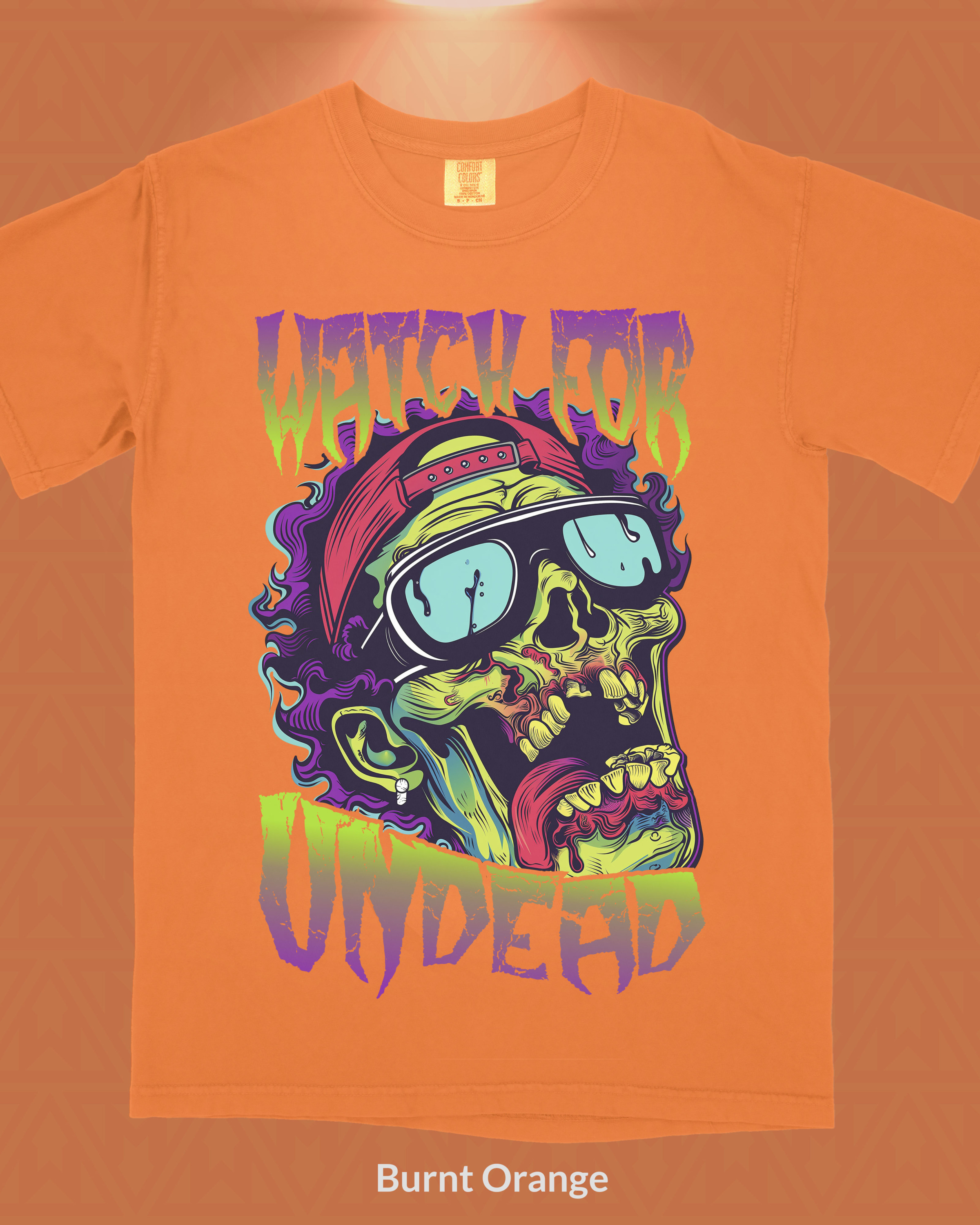 Undead Neon Skull Alert T-Shirt - Image 1