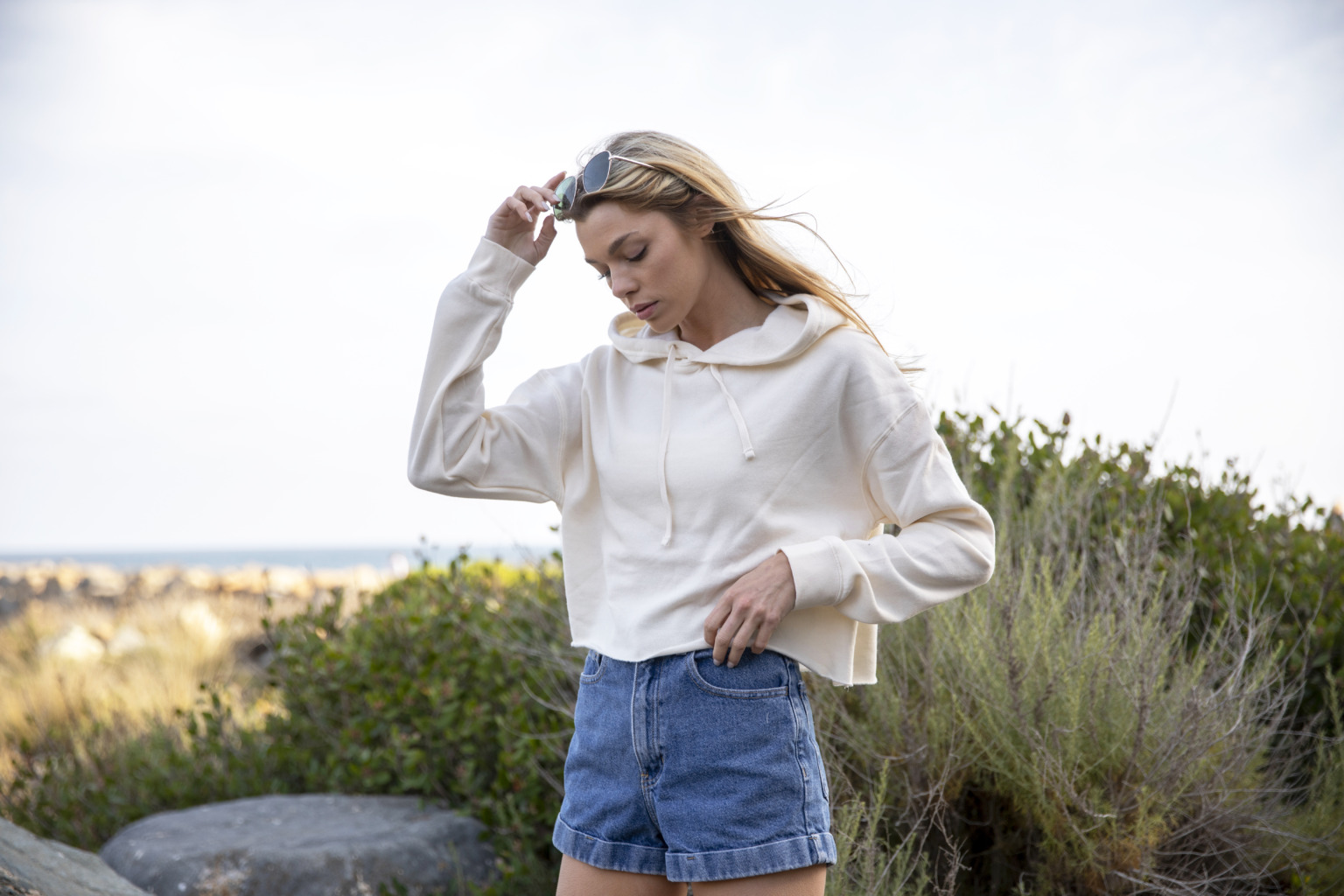 AFX64CRP Women’s Lightweight Crop Hooded Sweatshirt - Image 5