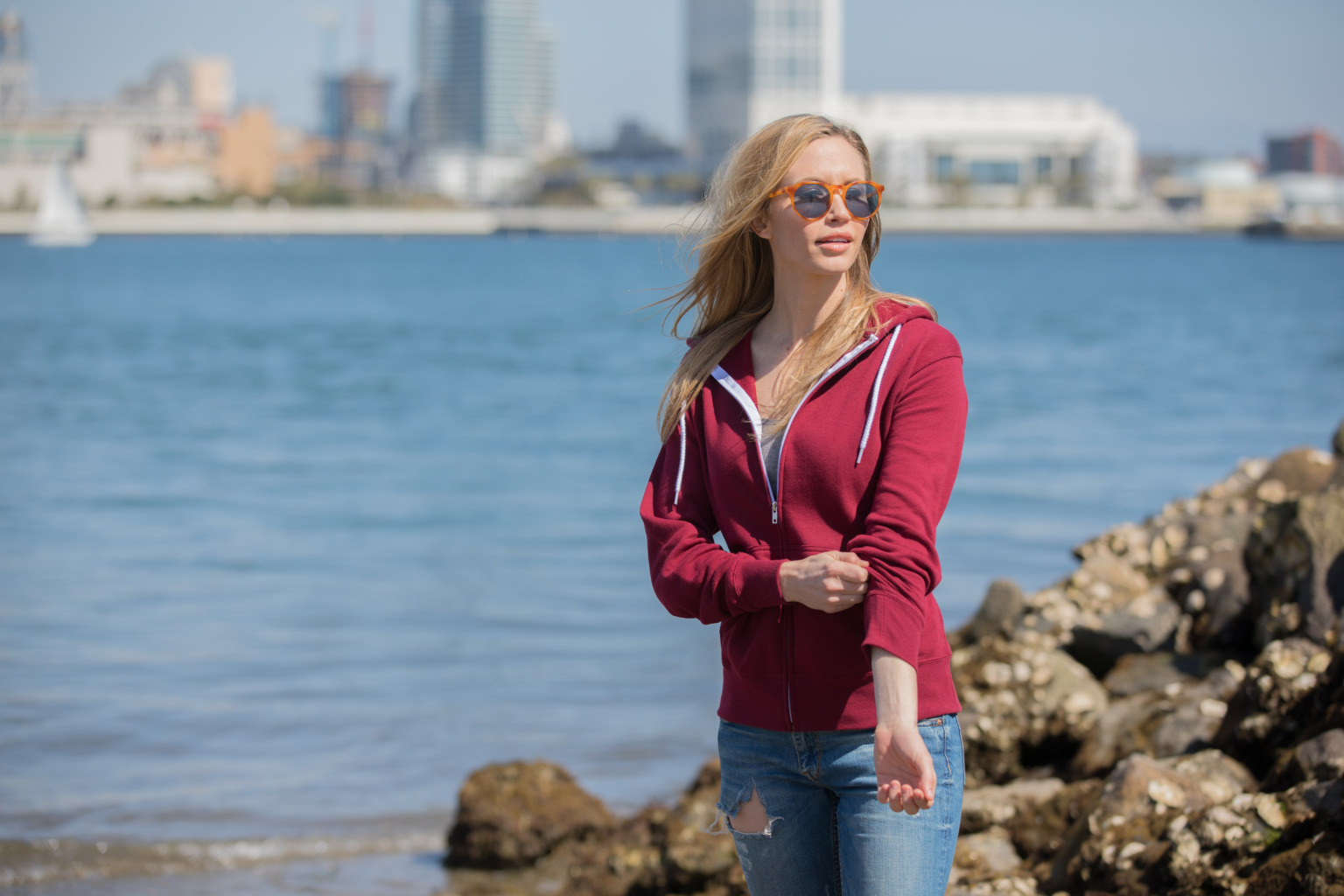 AFX90UNZ Unisex Lightweight Full-Zip Hooded Sweatshirt - Image 3