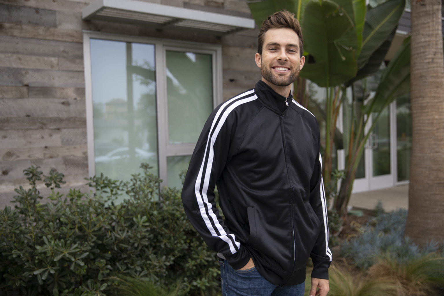 EXP70PTZ Men's Lightweight Poly-Tech Full-Zip Track Jacket - Image 2