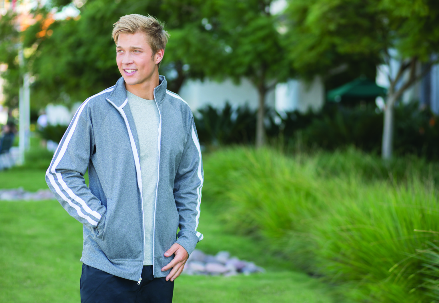 EXP70PTZ Men's Lightweight Poly-Tech Full-Zip Track Jacket - Image 4