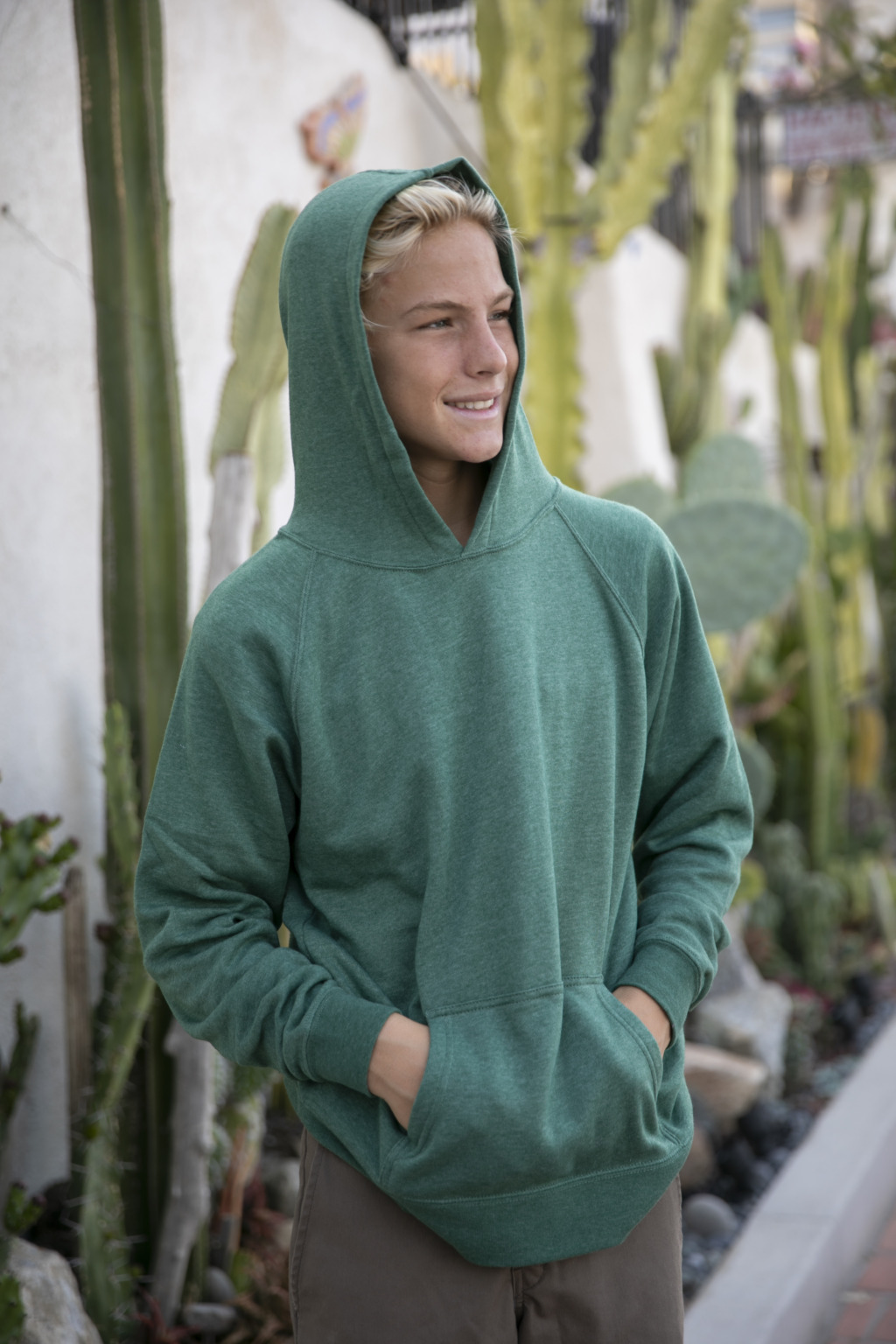 PRM15YSB Youth Lightweight Special Blend Raglan Hooded Sweatshirt - Image 9
