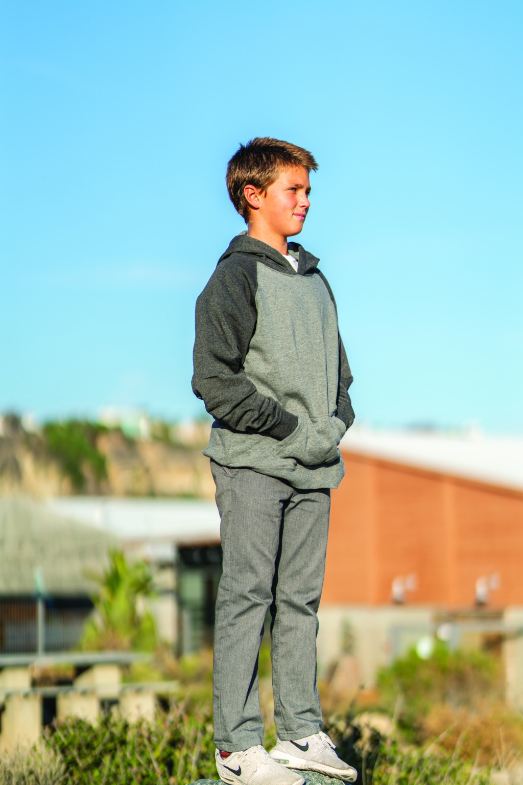 PRM15YSB Youth Lightweight Special Blend Raglan Hooded Sweatshirt - Image 2