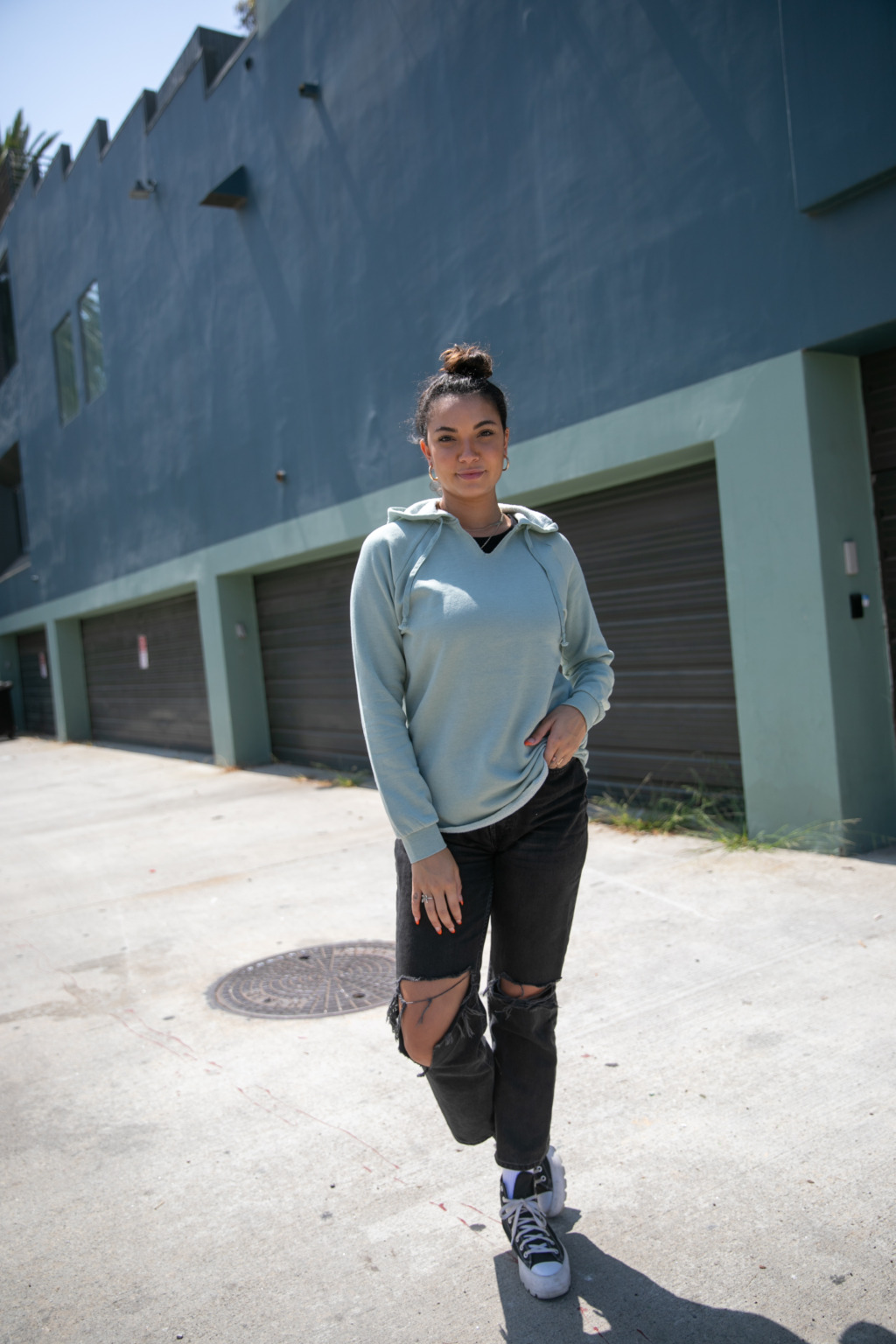 PRM2500 Women’s Lightweight California Wave Wash Hooded Sweatshirt