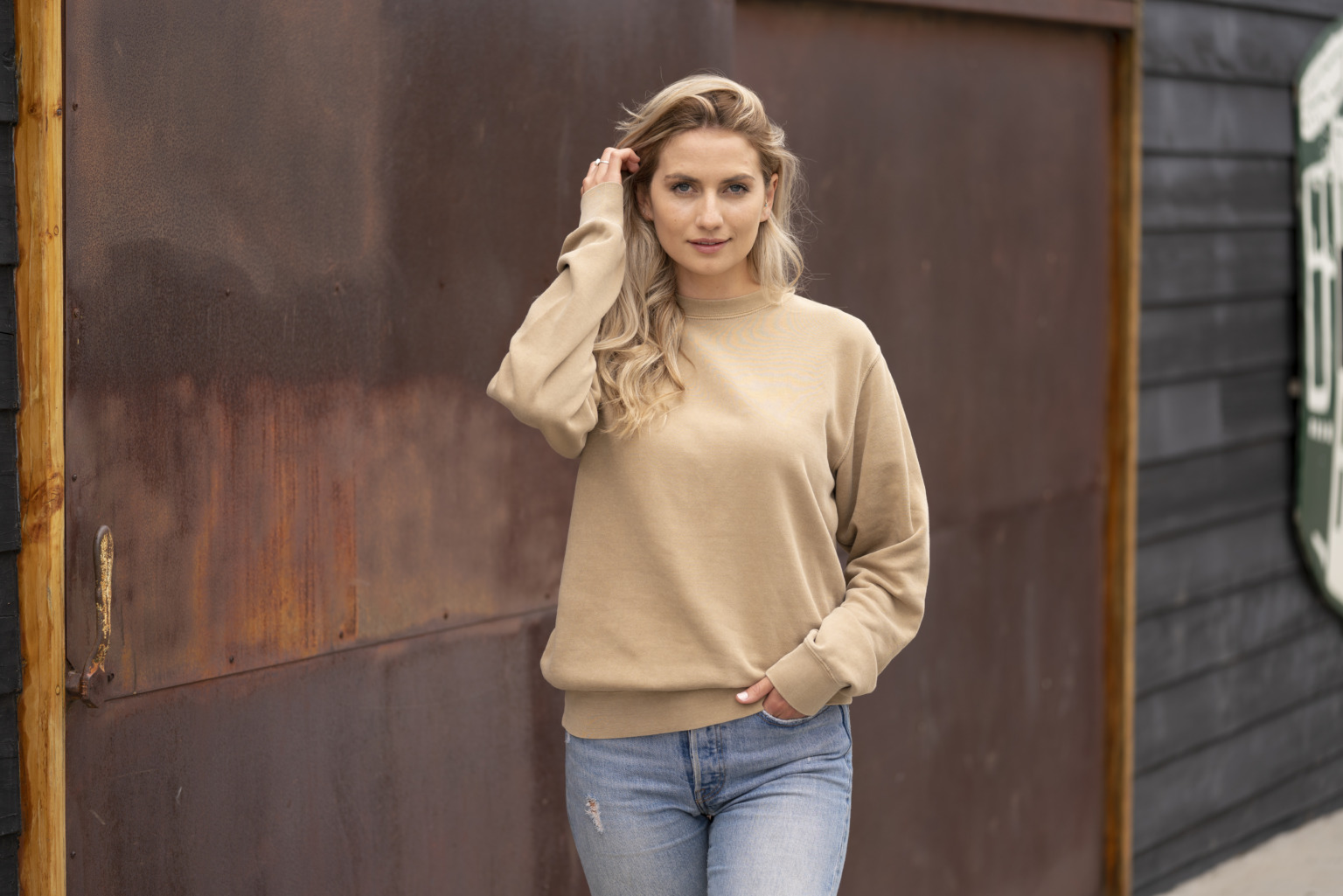 PRM3500 Unisex Midweight Pigment-Dyed Crewneck Sweatshirt - Image 2