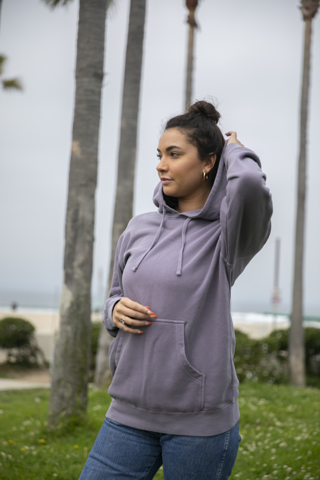 PRM4500 Unisex Midweight Pigment-Dyed Hooded Sweatshirt - Image 2