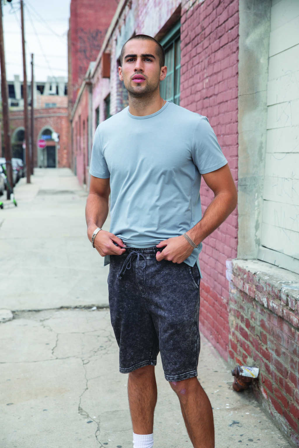 PRM50STMW Unisex Mineral Wash Fleece Shorts