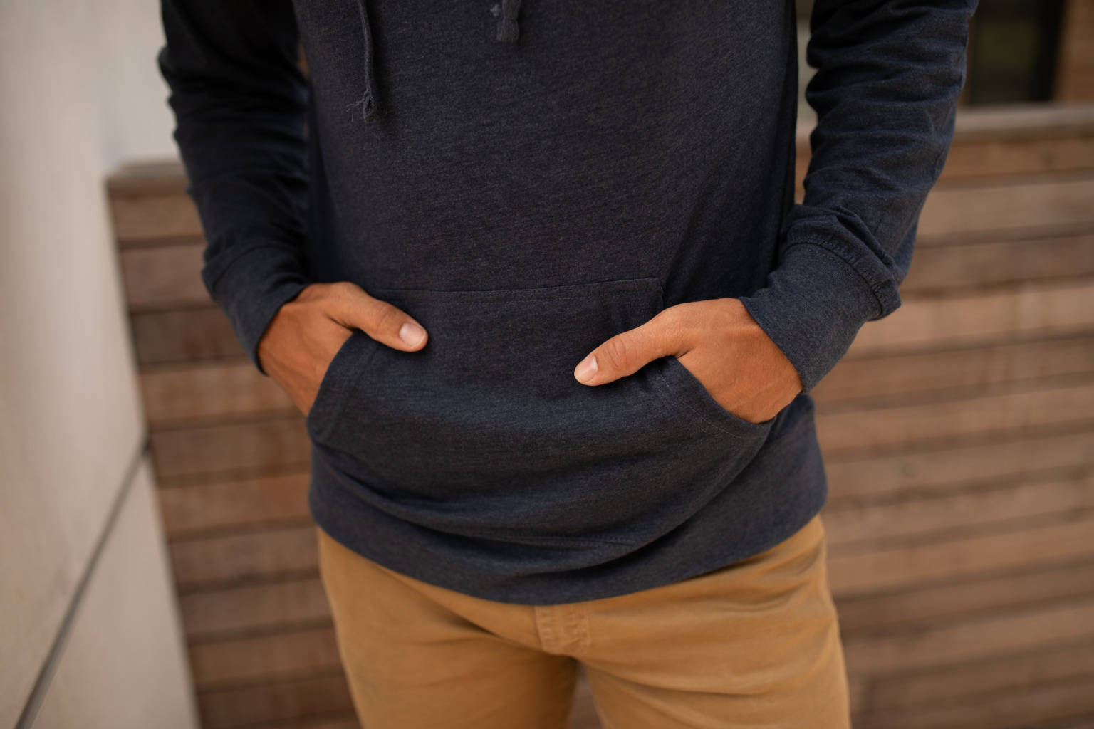 SS150J Unisex Lightweight Hooded Pullover T-Shirt - Image 6