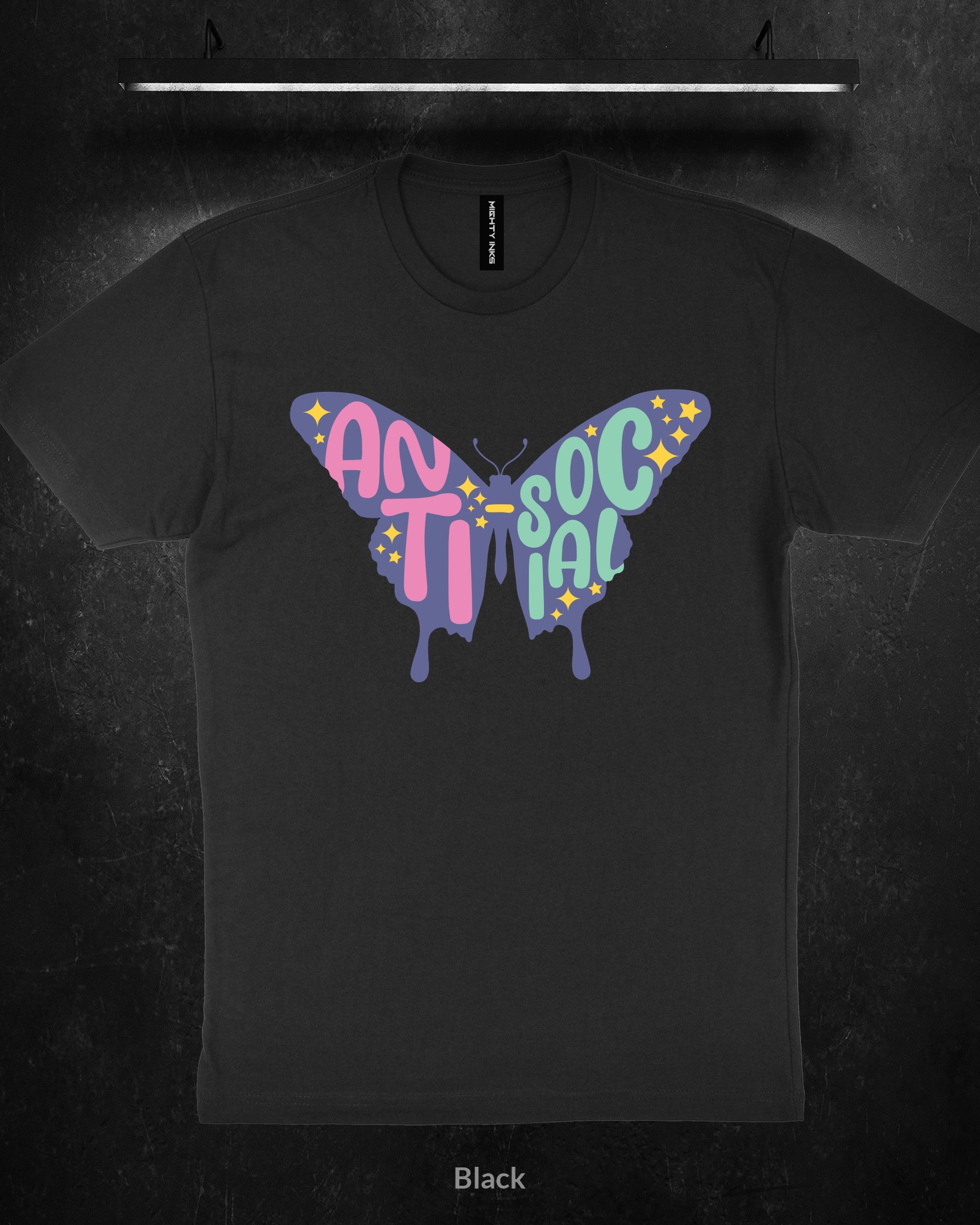 ANTI-SOCIAL-BUTTERFLY3600_black Anti Social Butterfly - T-Shirt - Black