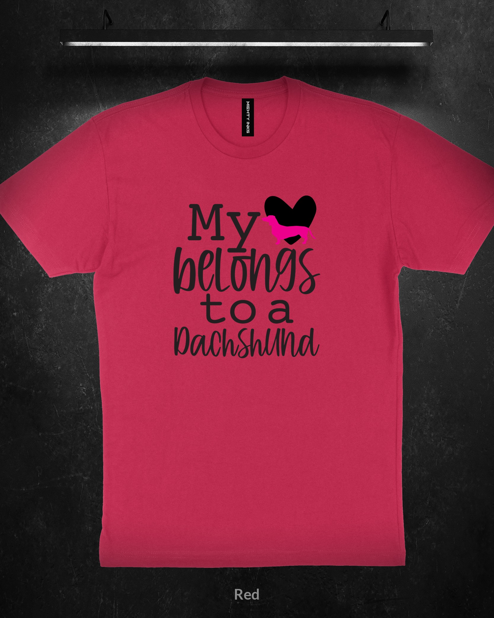 MY-HEART-BELONGS-TO-A-DACHSHUND-013600_red My Heart Belongs to a Dachshund - T-Shirt - Red