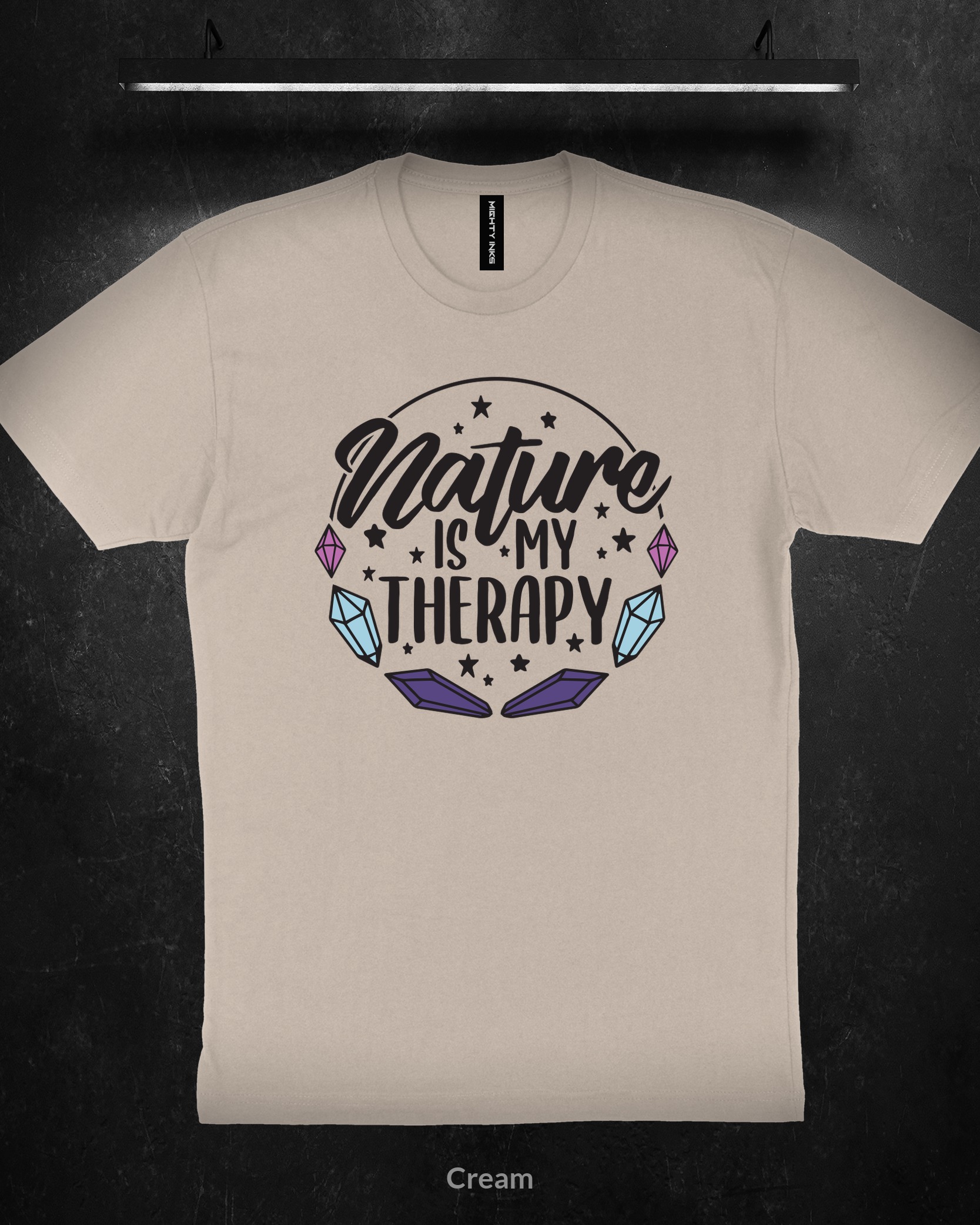 NATURE-IS-MY-THERAPY-CRYSTAL-FILESt-shirts_cream Nature Is My Therapy Crystal Circle - T-Shirt - Cream